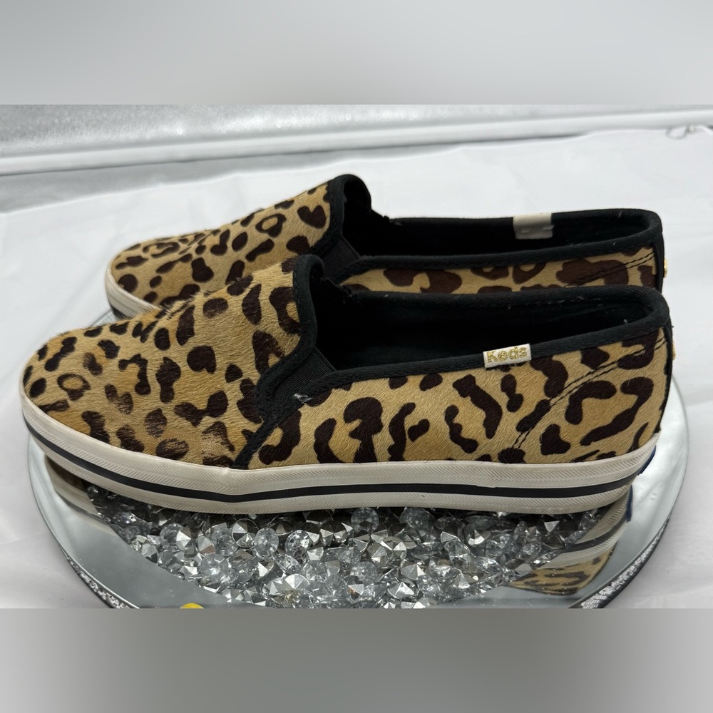 Kate Spade New York KEDS NIB Women's Double Decker Leo Pony Tan Size 8M Calfhair - Picture 4 of 5